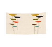 Bannière de fête d'Halloween imprimée moderne du milieu du siècle, décoration extérieure pour clôture, porche, jardin, vacances, décoration à suspendre