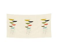 Bannière de fête d'Halloween imprimée moderne du milieu du siècle, décoration extérieure pour clôture, porche, jardin, vacances, décoration à suspendre