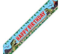Bannière de fête dinosaure Happy Birthday Party Jurassic Trex Dinosaure Jungle Party bannière en aluminium fanions OT
