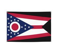 Bannière de fête drapeau de l'État de l'Ohio - Bannières pour décorations adaptées pour les anniversaires, Noël et événements festifs
