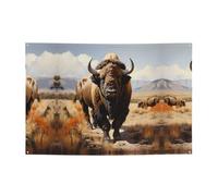 Bannière de fête en forme de troupeau de bison d'Amérique du Nord 119,4 x 180,3 cm, adaptée pour Halloween, Noël, les fêtes, les rassemblements et autres bannières de vacances