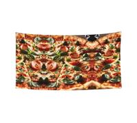 Bannière de fête festive 3D avec imprimé pizza pepperoniprint simple face pour intérieur ou extérieur Halloween