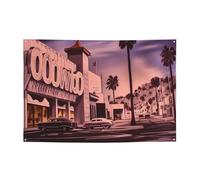 Bannière de fête « Happy Birthday » avec panneaux personnalisés The Old Hollywood - Drapeaux d'extérieur - Toile de fond « Happy Birthday » - Tapisserie pour décoration de fête - 180 x 120 cm