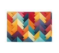 Bannière de fête « Happy Birthday » - Panneaux géométriques colorés minimalistes - Drapeaux d'extérieur - Toile de fond « Happy Birthday » - Grande bannière pour décoration de fête - 180 x 120 cm