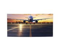 Bannière de fête imprimée aéroport « Happy Birthday » - Bannière de Noël - Décoration de fête d'anniversaire - Toile de fond pour Noël, mariage, décoration d'intérieur, fournitures de fête