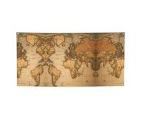 Bannière de fête imprimée carte du monde pour entreprise, événement, anniversaire, décoration de fête, intérieur ou extérieur