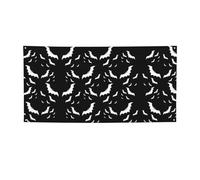 Bannière de fête imprimée chauves-souris volantes d'Halloween, bannière pour tous les événements, drapeaux lumineux pour anniversaire, Thanksgiving et plus encore