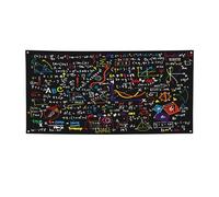 Bannière de fête imprimée de formule mathématique, panneau d'anniversaire, Nouvel An, décorations de fête de Noël.