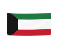Bannière de fête imprimée drapeau du Koweït, bannières personnalisées « Happy Birthday », parfaites pour les décorations festives