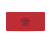 Bannière de fête imprimée drapeau du Maroc sur le thème du Nouvel An, décorations de fête de Noël.