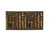 Bannière de fête imprimée hiéroglyphe égyptien antique, panneau d'anniversaire, Nouvel An, décorations de fête de Noël.