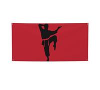 Bannière de fête imprimée karaté pour homme, panneau d'anniversaire, Nouvel An, décorations de fête de Noël.