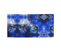 Bannière de fête imprimée planète galaxie, bannière pour tous les événements, drapeaux lumineux pour anniversaire, Thanksgiving et plus encore