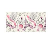 Bannière de fête imprimée Tour de Paris et vélo sur le thème du Nouvel An ou de Noël.