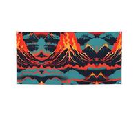 Bannière de fête imprimée volcan, panneau d'anniversaire, Nouvel An, décorations de fête de Noël.