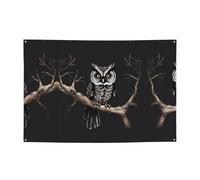 Bannière de fête « Late Night Owl » de 119,4 x 180,3 cm, adaptée pour Halloween, Noël, les fêtes, les rassemblements et autres bannières de vacances