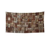 Bannière de fête multi-vacances avec imprimé liège de vin, bannière à suspendre pour anniversaire, Noël, Halloween