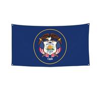 Bannière de fête multi-vacances imprimée drapeau de l'Utah, bannière à suspendre pour anniversaire, Noël, Halloween