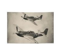 Bannière de fête personnalisée « Happy Birthday » - Bannière d'avion de la Seconde Guerre mondiale - Drapeaux d'extérieur - Toile de fond « Happy Birthday » - Grande bannière pour décoration de fête