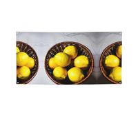 Bannière de fête polyvalente avec imprimé citrons et panier, meilleurs drapeaux pour événements, décorations de fête d'anniversaire