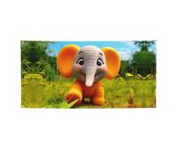 Bannière de fête polyvalente avec imprimé éléphant de dessin animé, meilleurs drapeaux pour événements, décorations de fête d'anniversaire