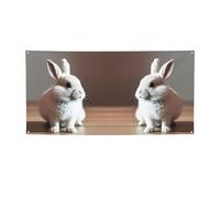 Bannière de fête polyvalente avec imprimé lapin blanc pleuré, meilleurs drapeaux pour événements, décorations de fête d'anniversaire