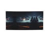Bannière de fête polyvalente avec imprimé Ufo At Night - Décorations de Thanksgiving et d'anniversaire, pour toutes les occasions