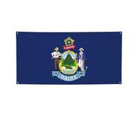 Bannière de fête polyvalente imprimée drapeau de l'État du Maine - Meilleure bannière pour événements, décorations de fête d'anniversaire