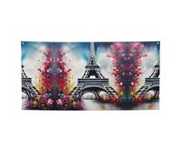Bannière de fête polyvalente imprimée Tour Eiffel Paris - Meilleure bannière pour événements, décorations de fête d'anniversaire