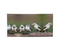 Bannière de fête polyvalente imprimée trois oiseaux, meilleure bannière drapeaux pour événements, décorations de fête d'anniversaire