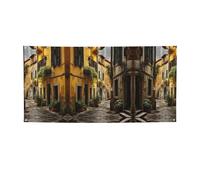 Bannière de fête polyvalente italienne avec impression vieille rue, décorations pour événements, Thanksgiving, fêtes d'anniversaire, etc