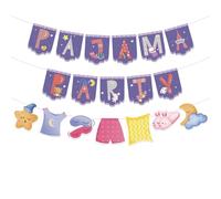 Bannière de fête pyjama, guirlande de fanions, fête prénatale, anniversaire, spa, fournitures de fête pour filles, décoration de fête sur le thème de la soirée pyjama,
