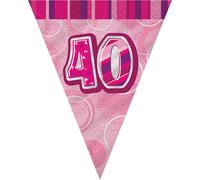 Bannière de fête unique avec le nombre 40, conception de paillettes, rose SG12002 (taille unique) (rose)