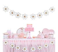 Bannière de fleurs d'intérieur bannière de fleurs de anniversaire, bannière guirlande de marguerites printanières, bannière de anniversaire avec marguerite florale, décoration de fête