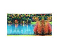 Bannière de fond colorée avec arbres, lac, rivière, étang, bannières de vacances, décoration pour remise de diplôme, mariage, événement