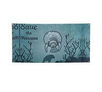 Bannière de fond Crazy Save Manatee - Bannières de vacances, décoration pour remise de diplôme, mariage