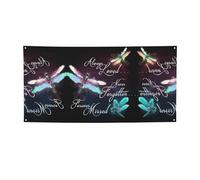 Bannière de fond en forme de libellule bleue - Bannière décorative pour remise de diplôme, mariage