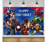 Bannière de fond Marvel Avengers, thème film classique équipe de super-héros, décoration de fête d'anniversaire pour enfants garçons, fournitures de photographie G-4967