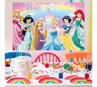 Bannière de fond pour fête d'anniversaire sur le thème de la Princesse Blanche-Neige Disney, décoration murale sur le thème de Blanche-Neige, toile de fond photo, convient pour les événements de céléb