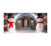 Bannière de garage de Noël diffusant chaleur et bénédictions combinant un design classique et moderne apportant une infinie aux vacances ! Rehaussez des vacances (A, 480x210cm)