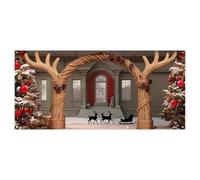 Bannière de garage de Noël diffusant chaleur et bénédictions combinant un design classique et moderne apportant une infinie aux vacances ! Rehaussez des vacances (B, 480x210cm)