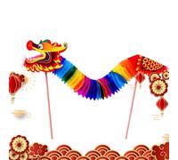 Bannière de Guirlande de Dragon en Papier | Ensemble d'artisanat en Papier de Danse du Petit Dragon DIY | Marionnette Dragon en du Nouvel an, Jouets éducatifs et créatifs pour la décoration de
