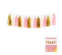 Bannière de guirlande de pompons de, Peach Champagne