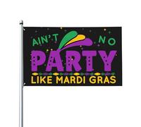 Bannière de jardin « Aint No Party Like Mardi-Gras » (3 x 5 cm)