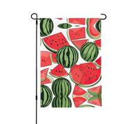 Bannière de jardin en polyester double face Motif pastèque rouge