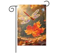 Bannière de jardin Feuilles d'érable Libellule Lumière du soleil Arbre