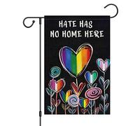 Bannière de jardin Fierté Rainbow, cœur d'amour, anti-haine Petit
