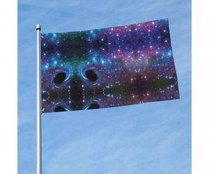 Bannière de jardin imprimée galaxie pour intérieur balcon, cour, porche
