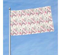 Bannière de jardin imprimée Tour de Paris et vélo pour intérieur, balcon, cour, porche