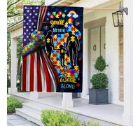 Bannière de jardin Slogan inspirant pour la sensibilisation à l'autisme | Petit Pavillon Balcon 12x18in Double Face Drapeau personnalisé Résistant Aux Intempéries bannière Fête Garden